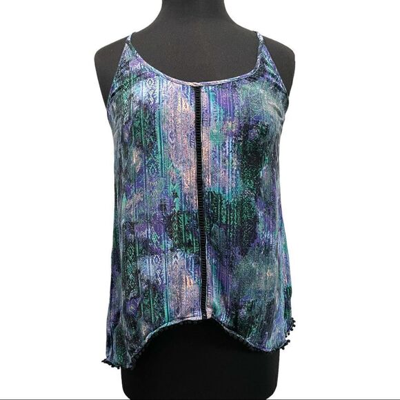 ecote Watercolor Flyaway Back Tank Top S - Picture 1 of 13